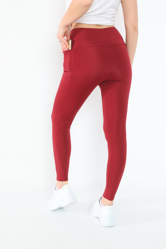 Leggings with Pockets Burgundy