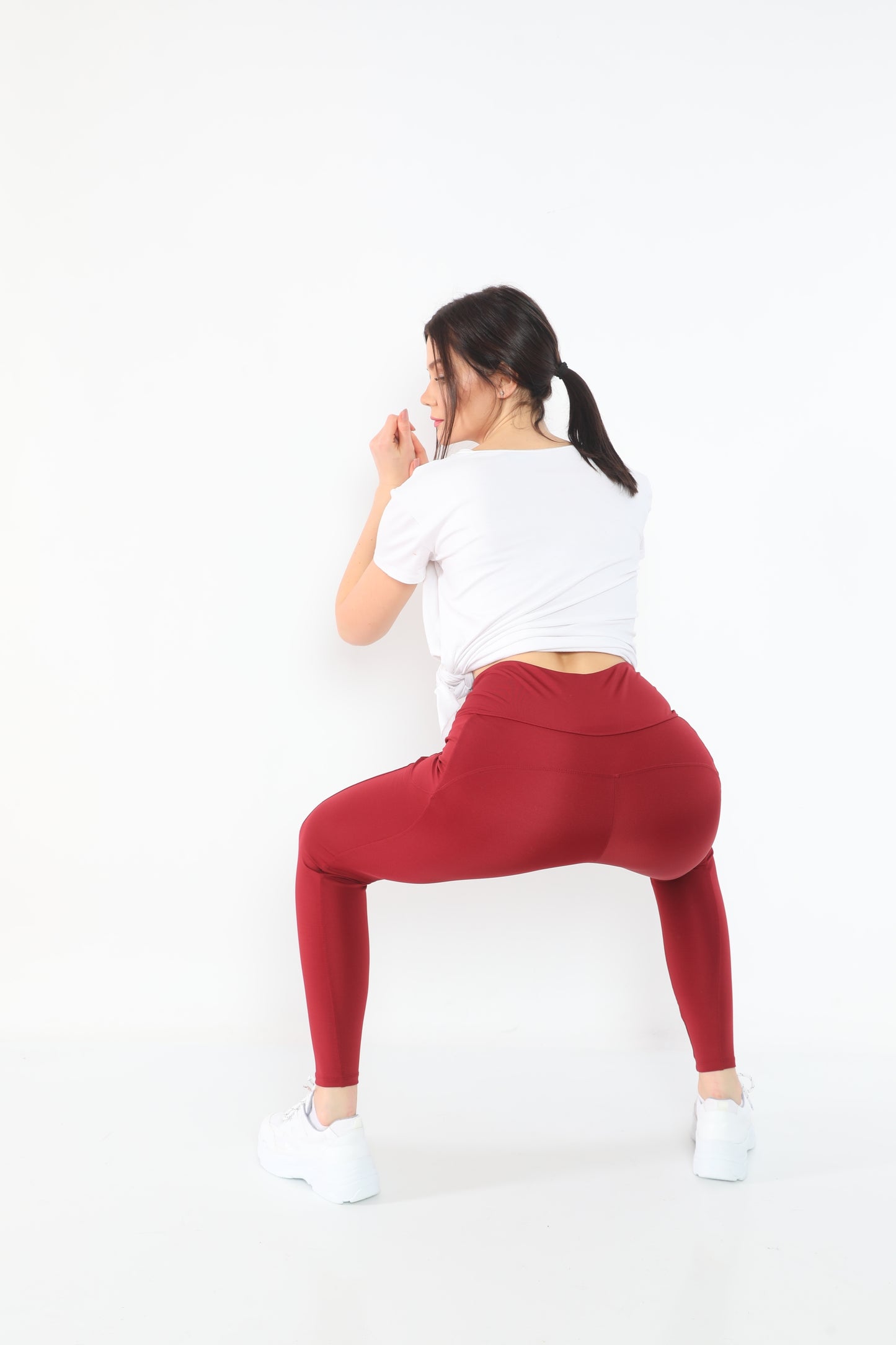 Leggings with Pockets Burgundy