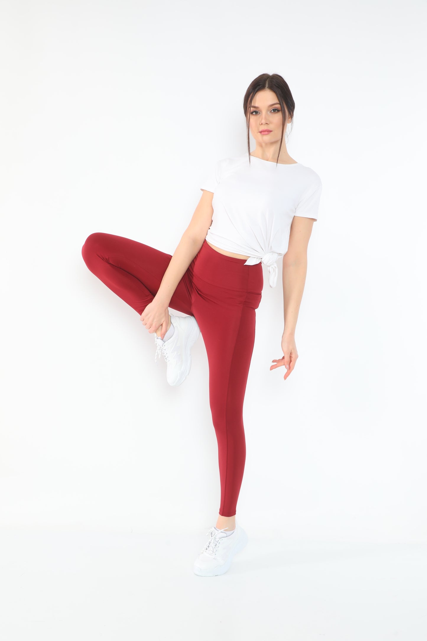 Leggings with Pockets Burgundy