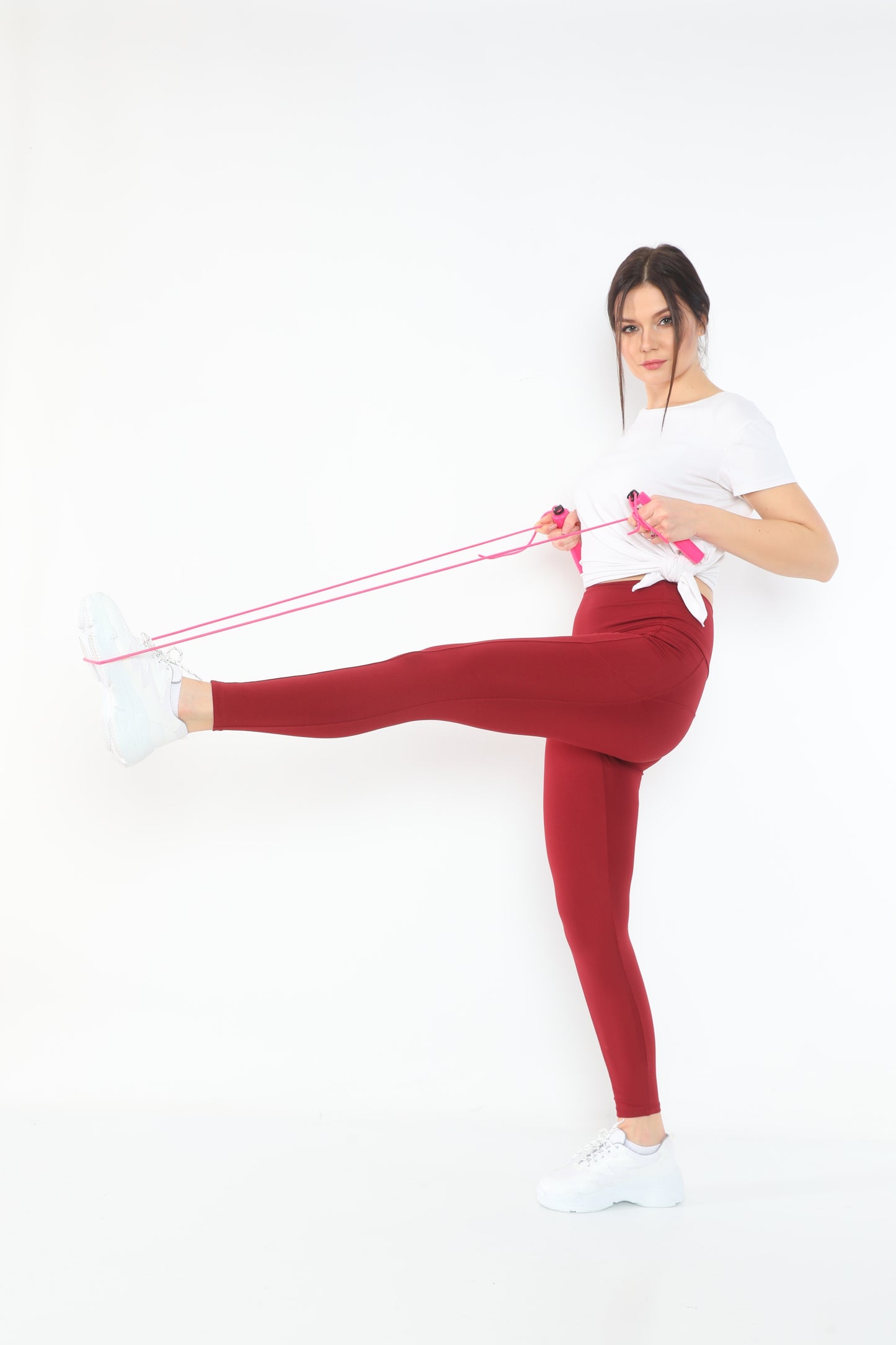 Leggings with Pockets Burgundy