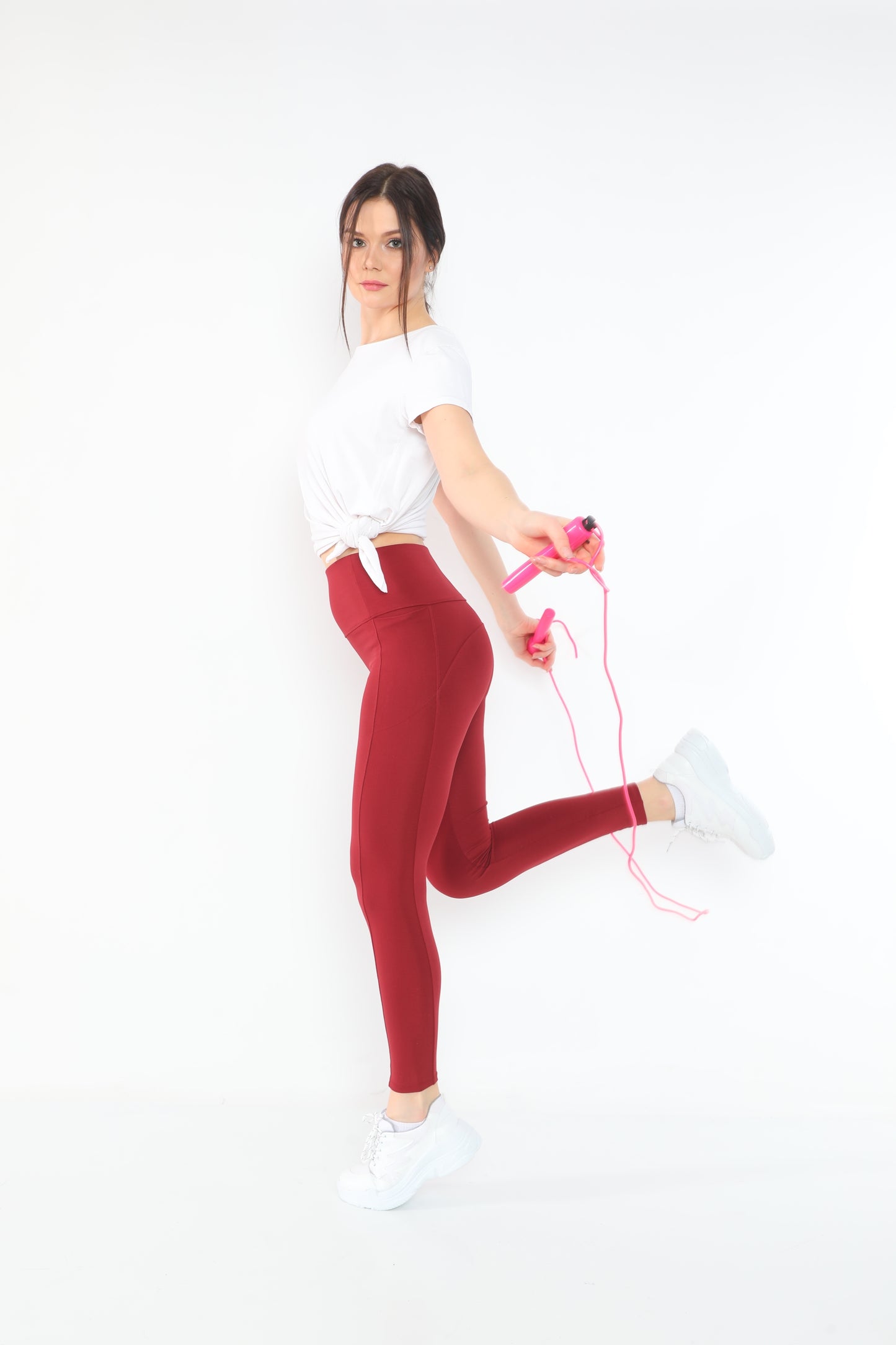 Leggings with Pockets Burgundy