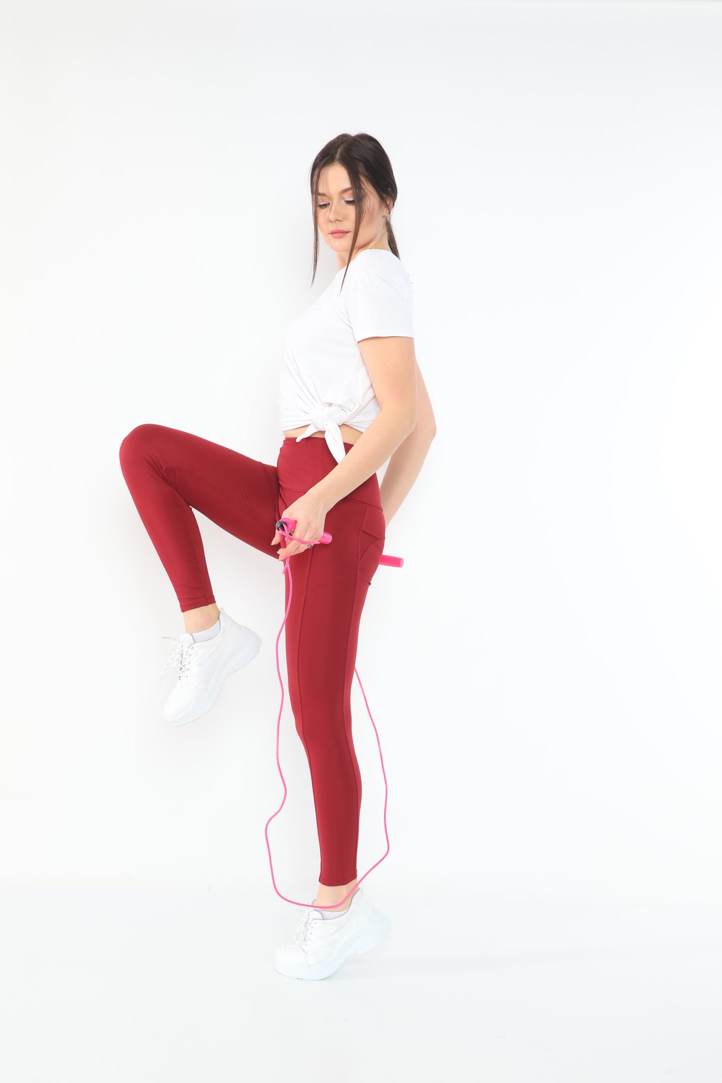 Leggings with Pockets Burgundy