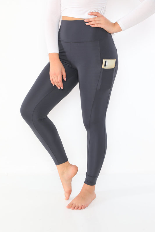 Leggings High Waist with Pockets Smoked