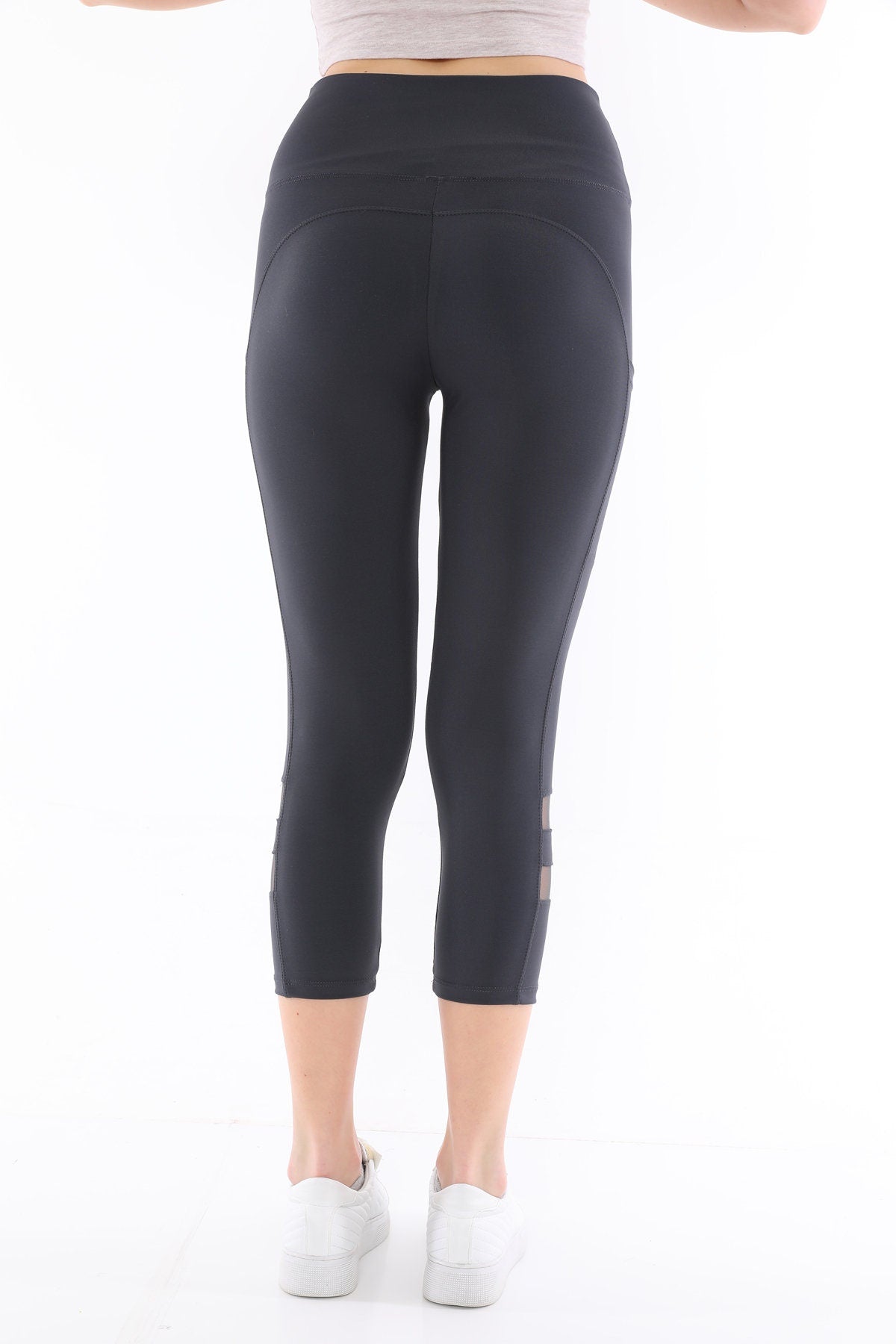 Capris High Waist with Pockets Tulle Smoked