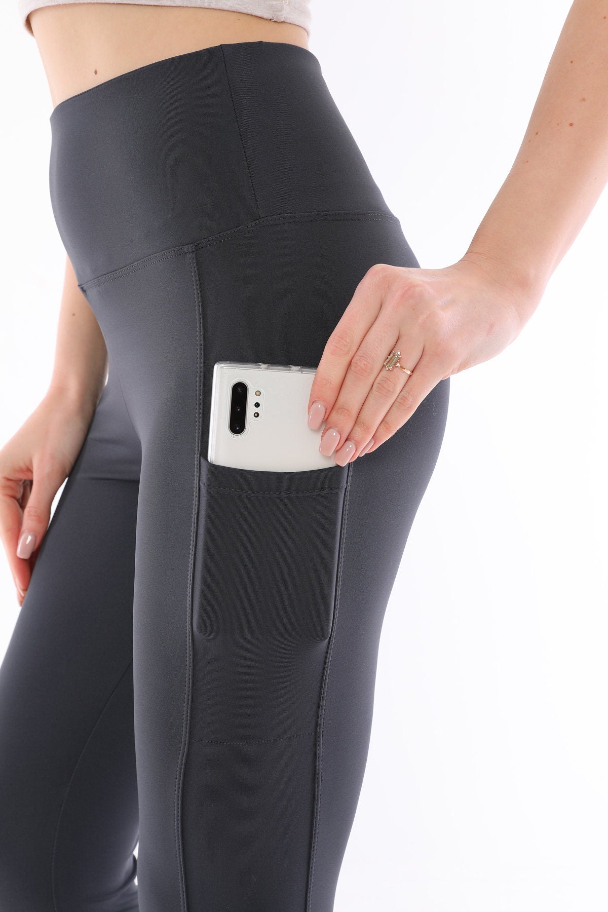 Capris High Waist with Pockets Tulle Smoked