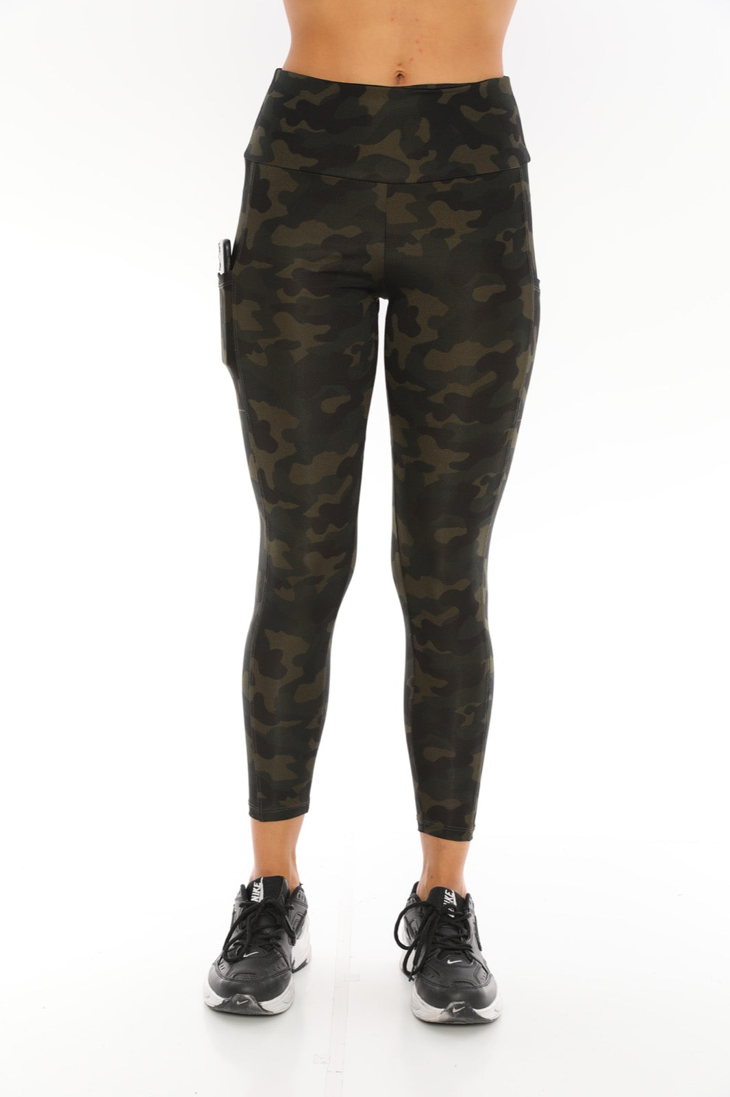 Leggings Low Waist with Pockets Green