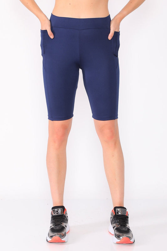Shorts Low Waist with Pockets Navy Blue