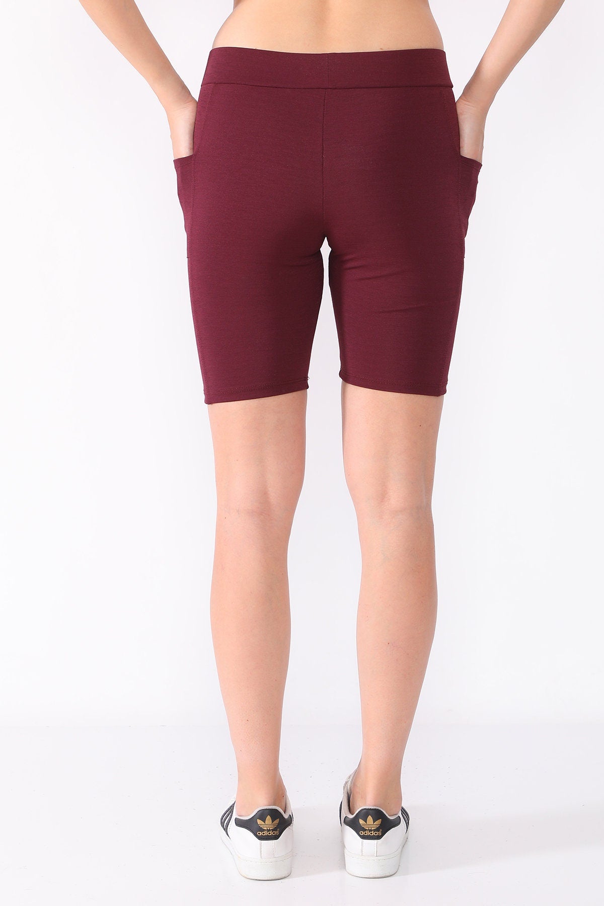 Shorts Low Waist with Pockets Burgundy