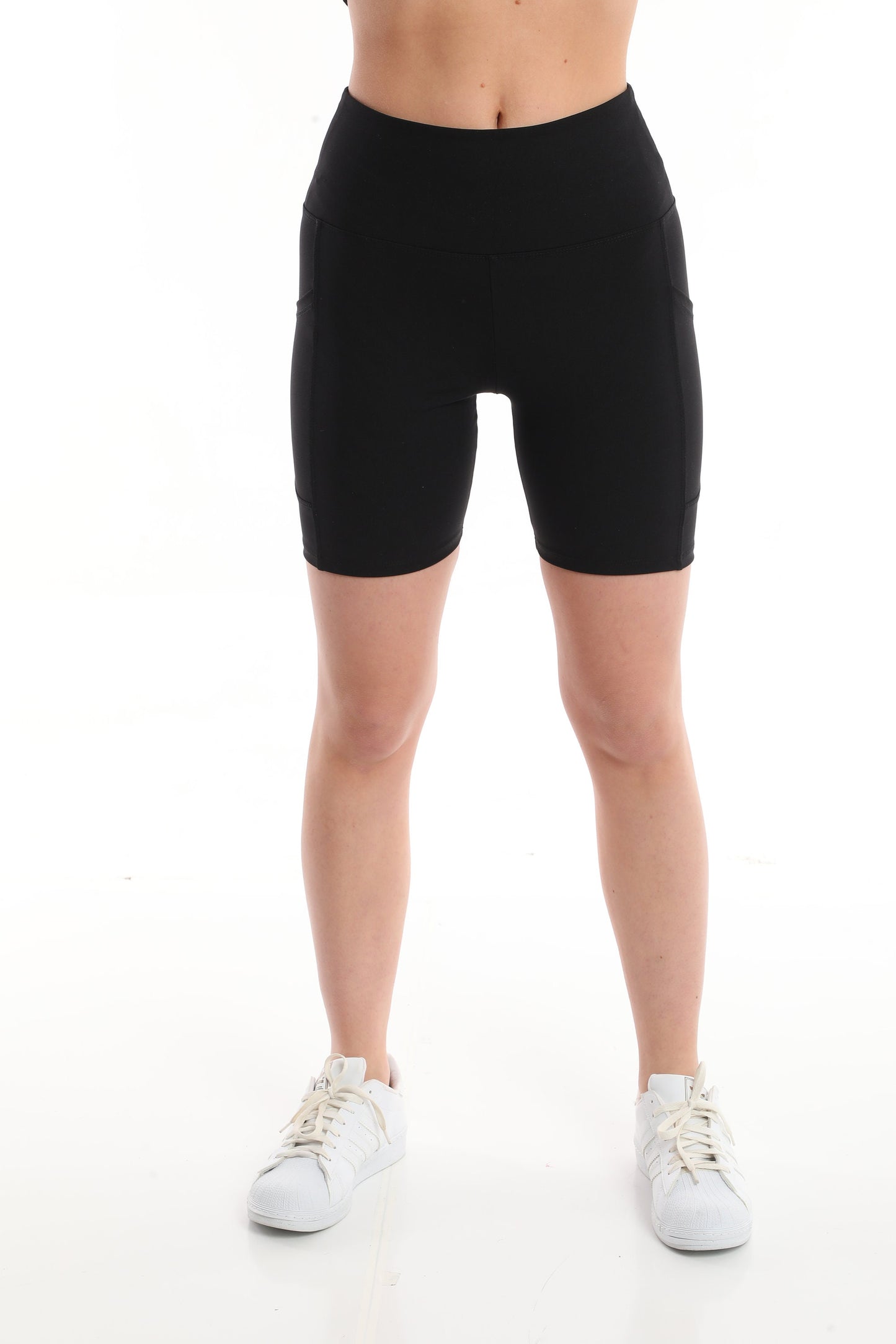 Shorts High Waist with Pockets Black