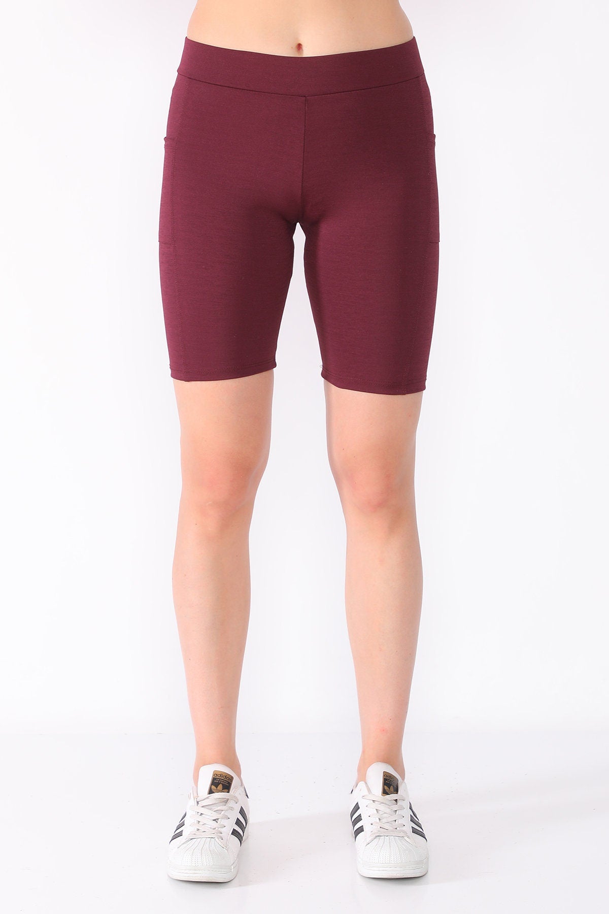 Shorts Low Waist with Pockets Burgundy