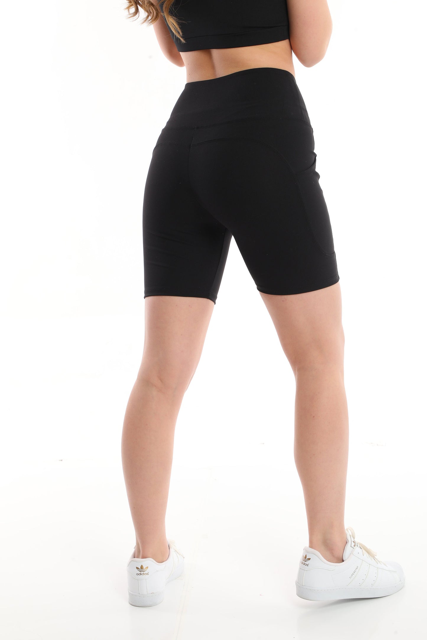 Shorts High Waist with Pockets Black