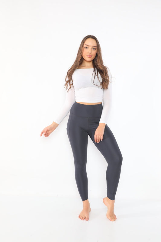Leggings High Waist with Pockets Smoked